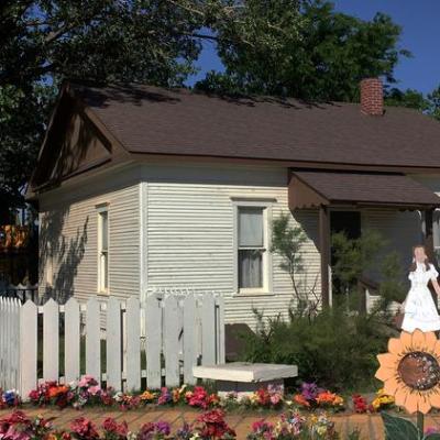 The replica of Dorothy's House in Liberal, Kansas.