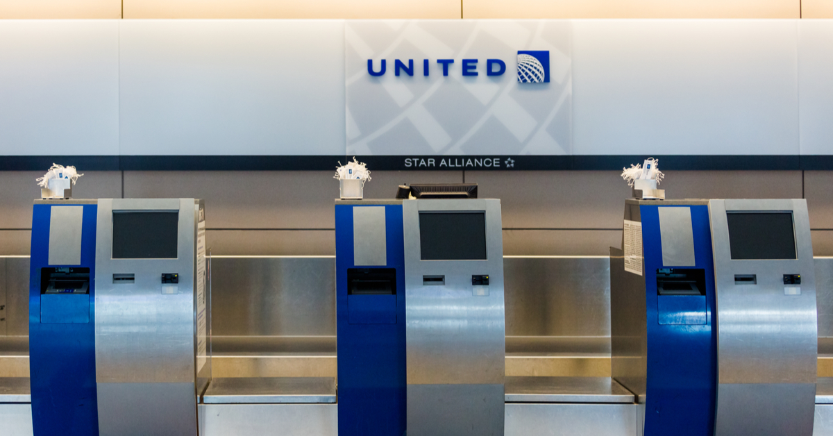 ユナイテッドのチラシは、米国の7つの空港で数分で荷物をチェックできるようになりました。