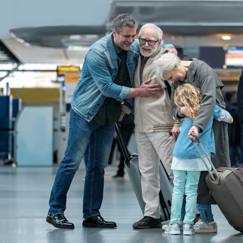 family at the airport