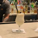 A piña colada at the Caribe Hilton